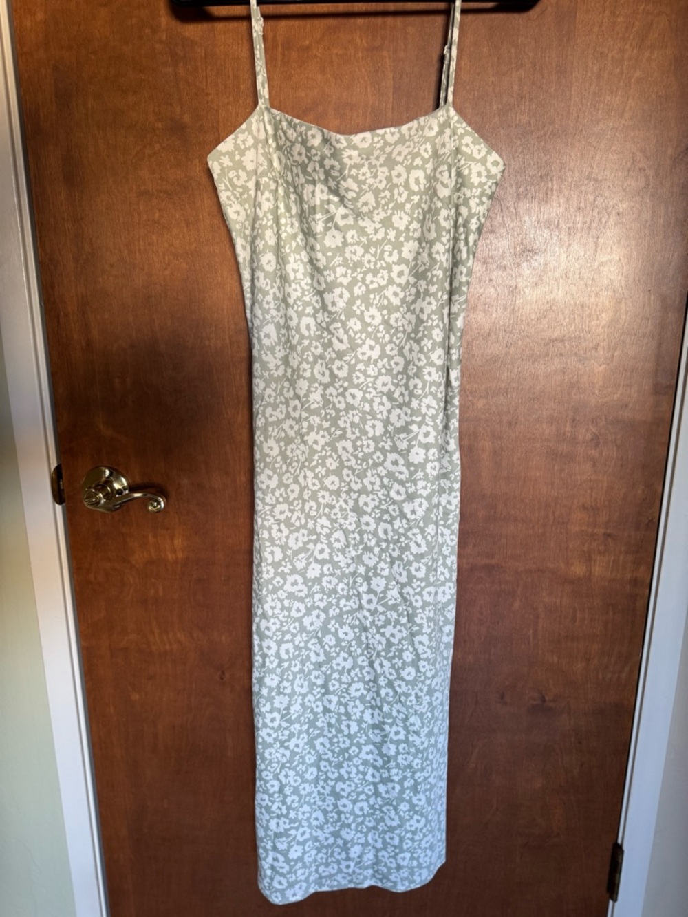 a new day Sage Green Floral Spaghetti Strap Slip Dress